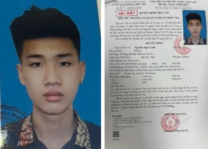 Quyết định truy nã Nguyễn Ngọc Cảnh