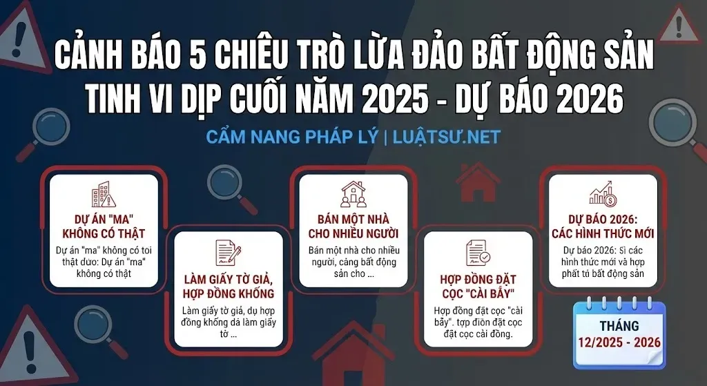 Cảnh báo 6 chiêu trò lừa đảo Bất động sản tinh vi dịp cuối năm 2025 - Dự báo 2026 | LUẬTSƯ.NET