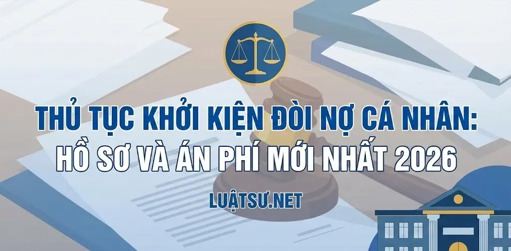 Thủ tục khởi kiện đòi nợ cá nhân: Hồ sơ và Án phí mới nhất 2026 - LUẬTSƯ.NET