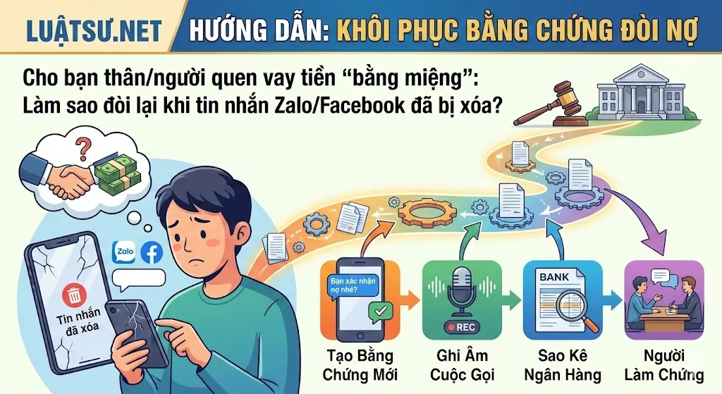 Cho bạn thân vay tiền "bằng miệng": Làm sao đòi lại khi tin nhắn Zalo/Facebook đã bị xóa?